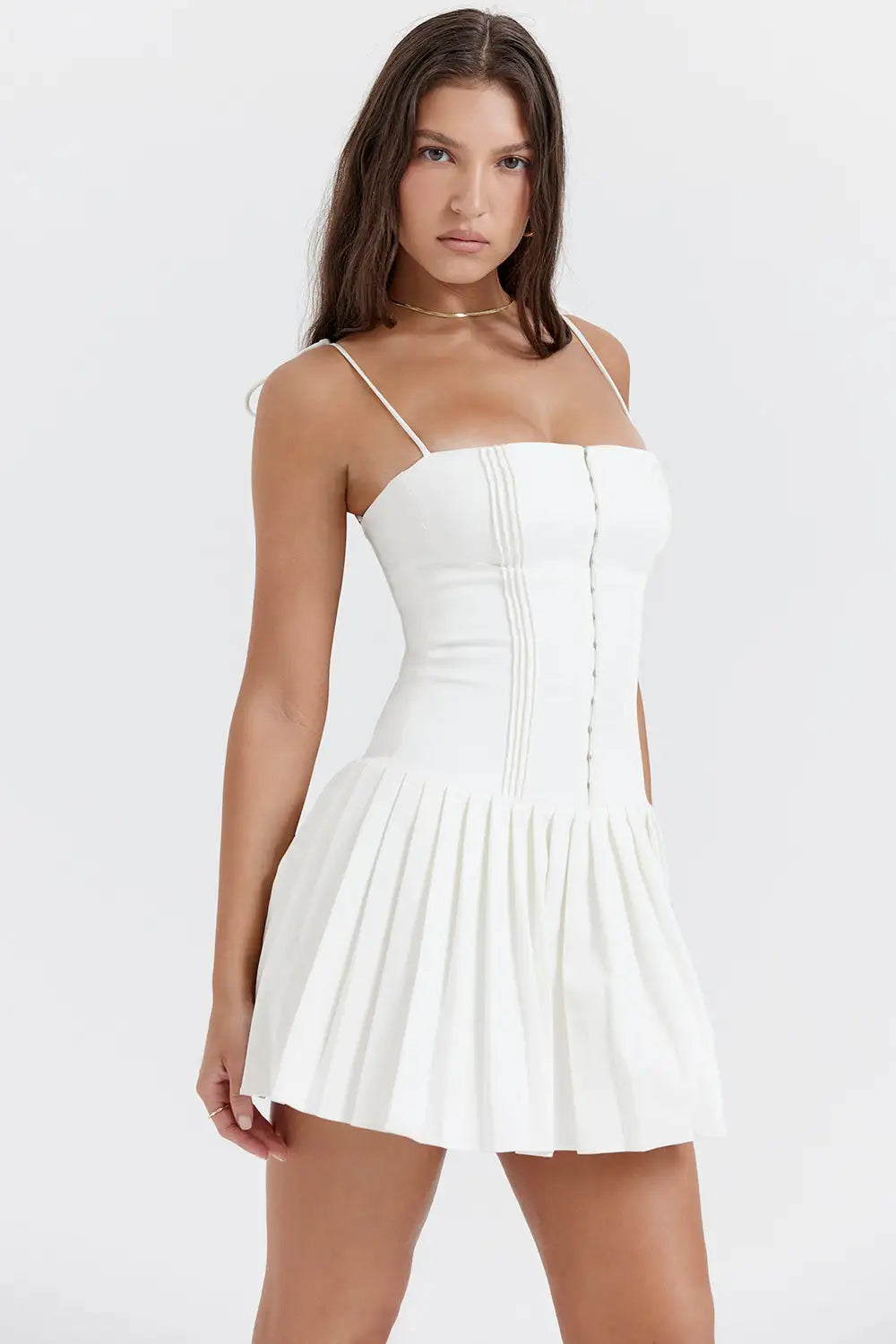 Wusu™ White Pleated Dress