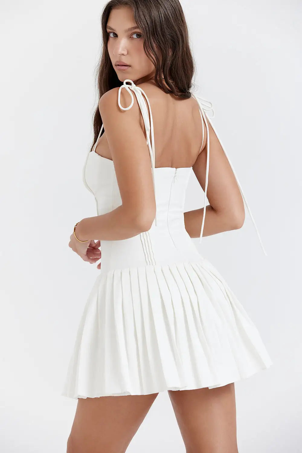 Wusu™ White Pleated Dress