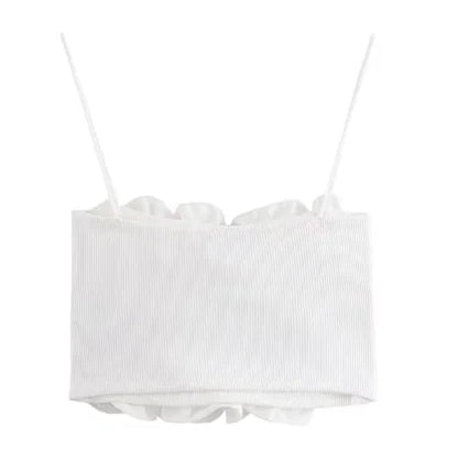 Wusu™ Amazing Sleeveless Ruffle Crop Top