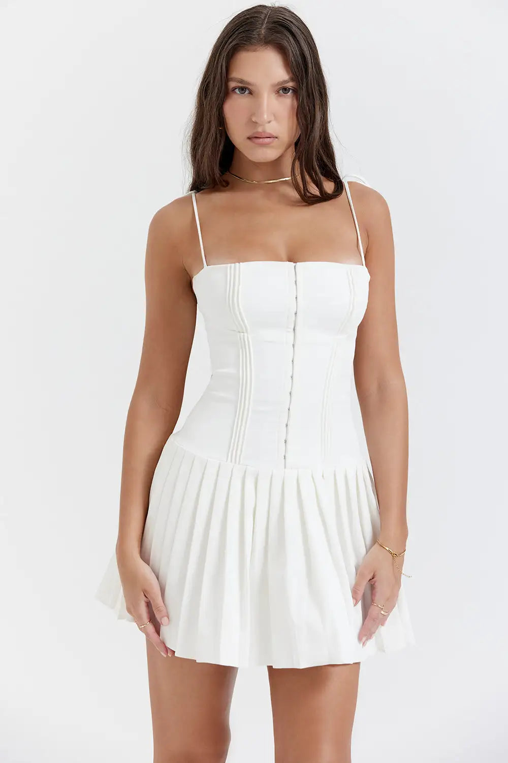 Wusu™ White Pleated Dress