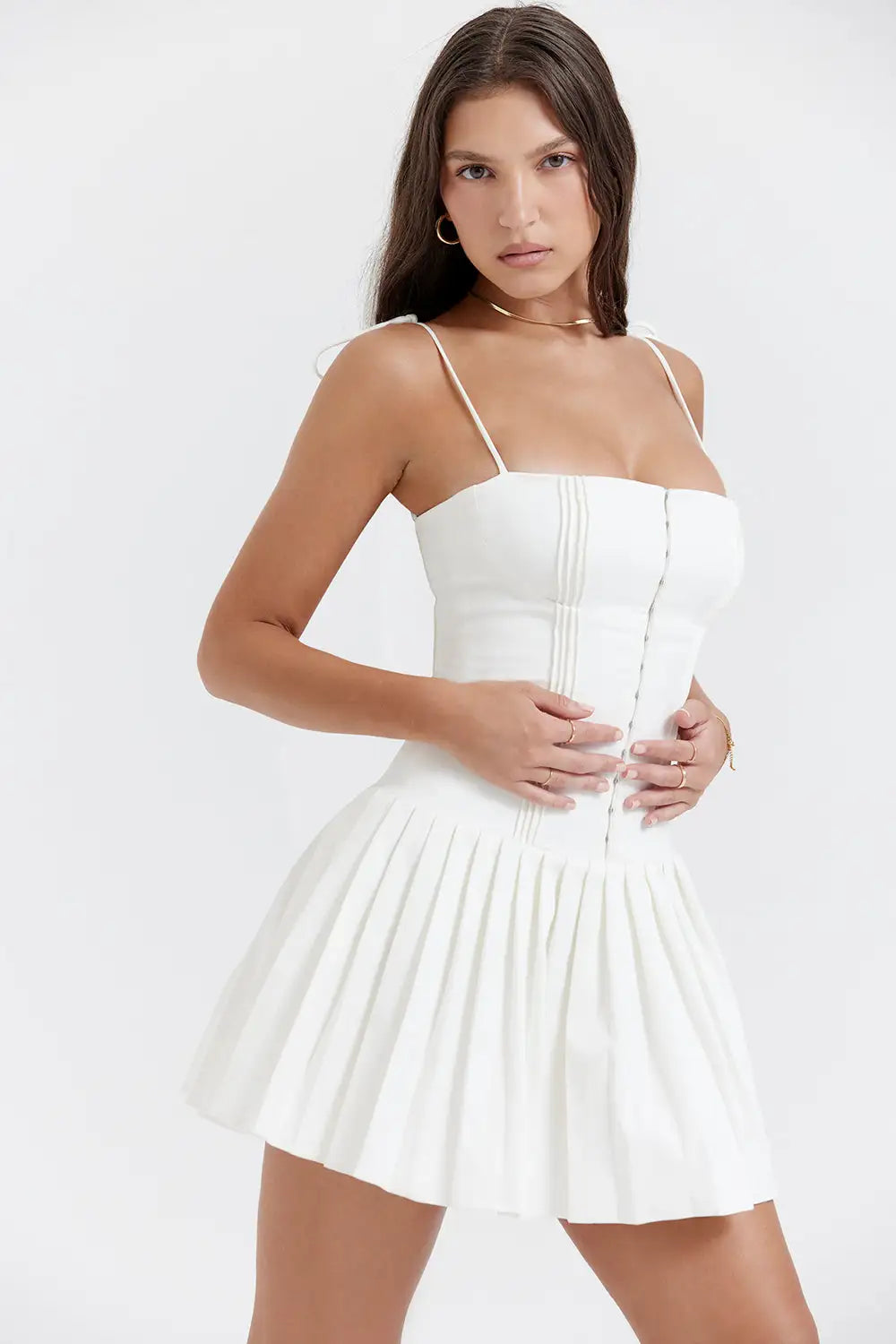 Wusu™ White Pleated Dress