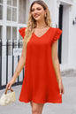 Ruffled Flutter Sleeve Dress