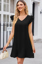 Ruffled Flutter Sleeve Dress